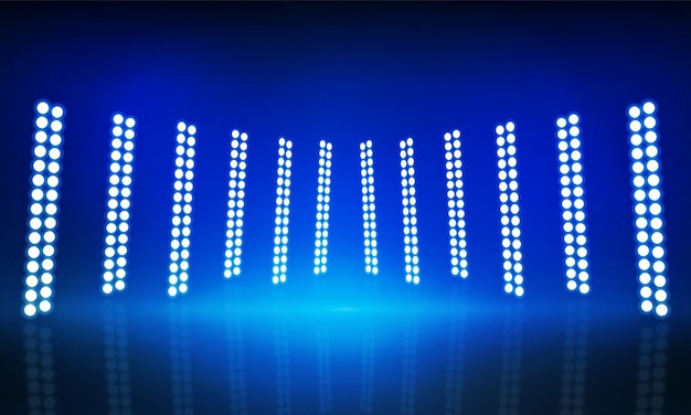 Magenta blue lights on the stage light floodlights vector design