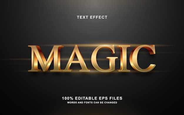 Magic golden 3d text style effect