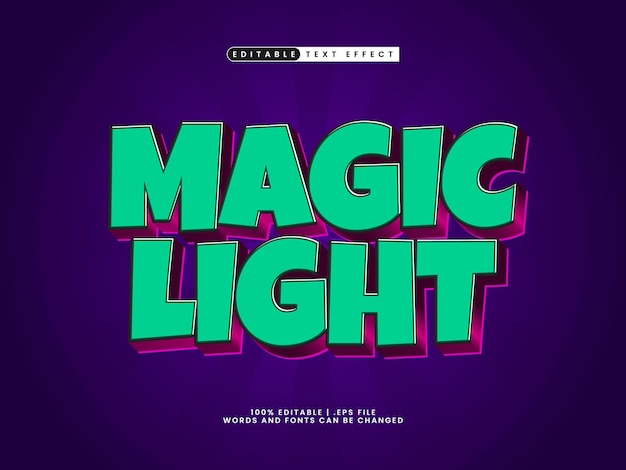magic light editable text effect in game and kids text style