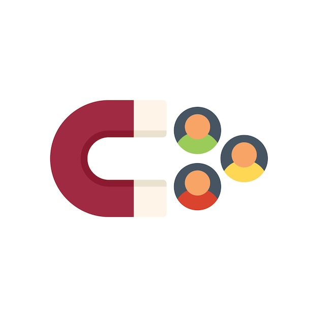 magnet database icon flat vector software platform client access isolated