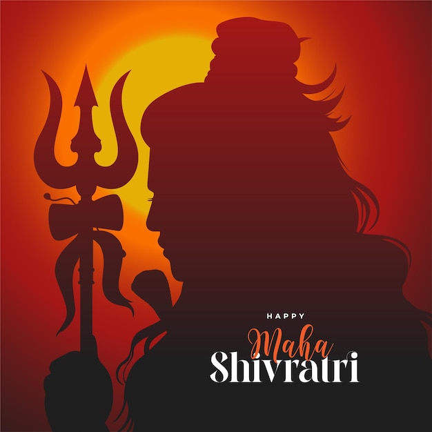 Maha Shivratri Festival Vector Background Design Template with Lord Shiva Illustration