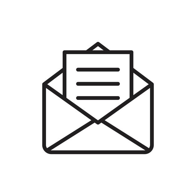 Mail icon outline set sign