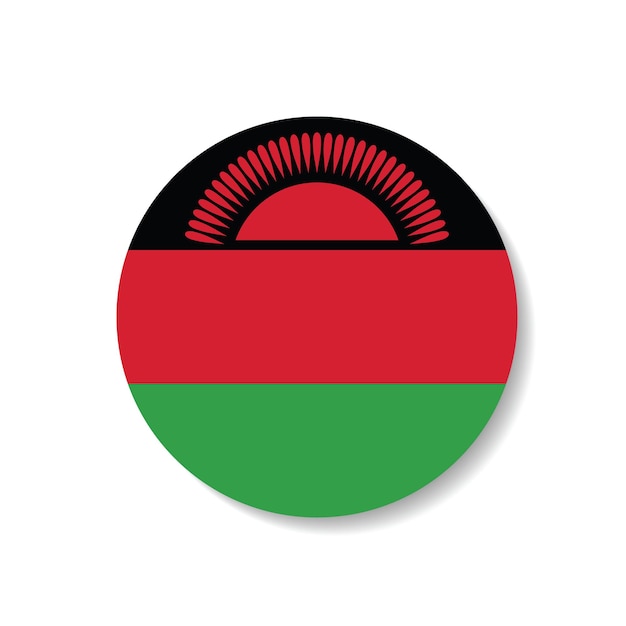 Malawi circle flag logo icon computer vector illustration design