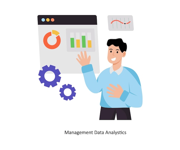management data analystics concept vector illustration data analytics isolated on white backgro