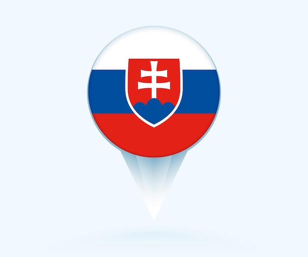 map pointer with flag of slovakia