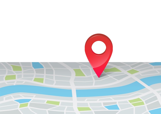 Map with GPS navigation or pointer on it Finding the location concept