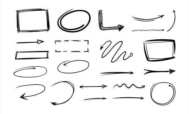 Marker Arrow Doodle Brush Line