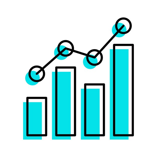 Marketing diagram chart outline blue icon vector illustration