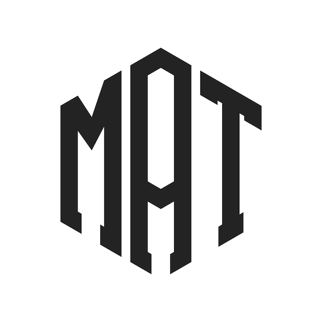 MAT Logo Design Initial Letter MAT Monogram Logo using Hexagon shape