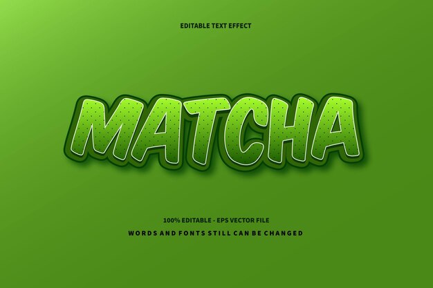 Matcha Editable Text Effect Emboss Cartoon Style