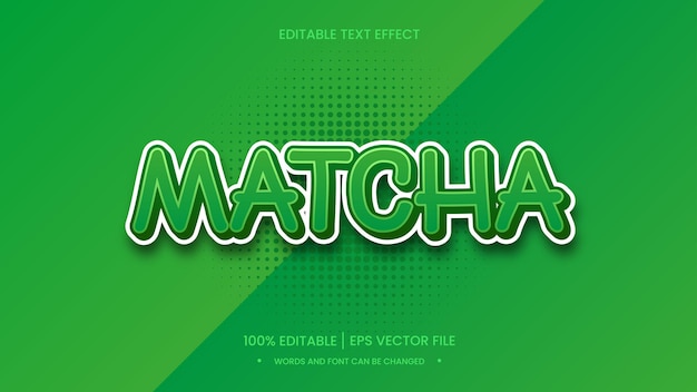 Matcha milk text effect