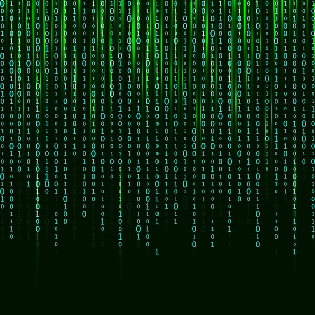 matrix background vector binary code matrix digital background with numbers on the screen