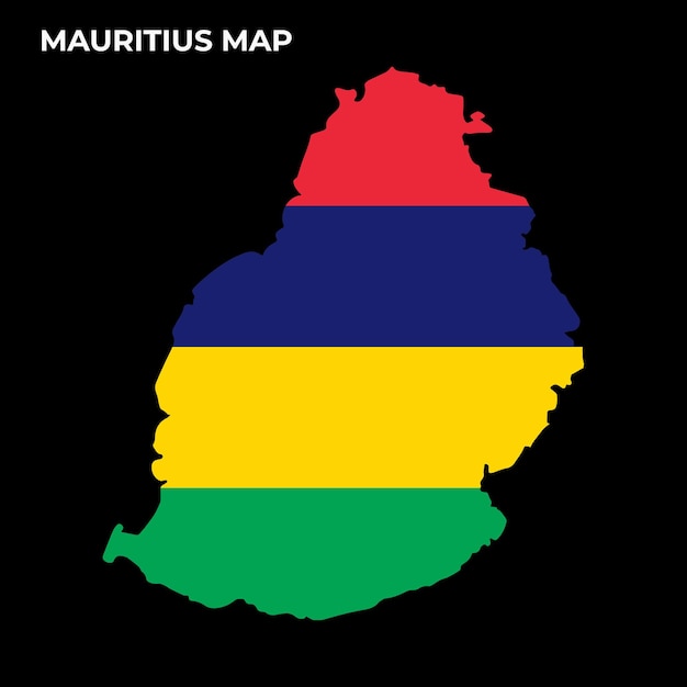 Mauritius National Flag Map Design Illustration Of Mauritius Country Flag Inside The Map vector