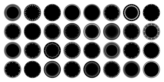 Mechanical clock faces bezel watch dial with minute and hour marks timer or stopwatch element blank