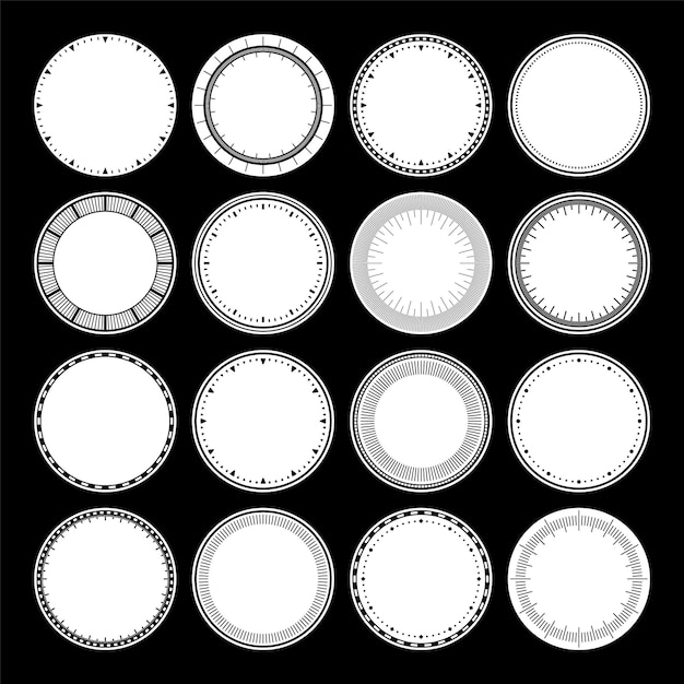 Mechanical clock faces bezel watch dial with minute and hour marks timer or stopwatch element blank