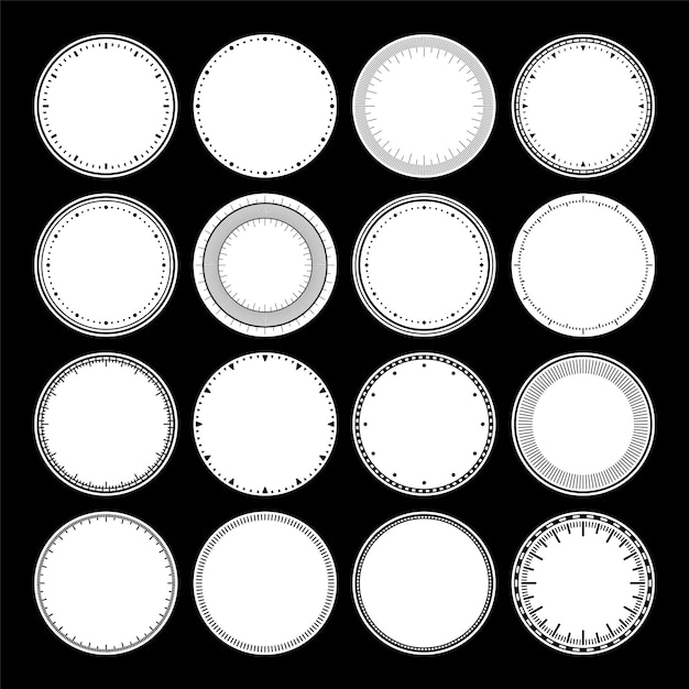 Mechanical clock faces bezel watch dial with minute and hour marks timer or stopwatch element blank