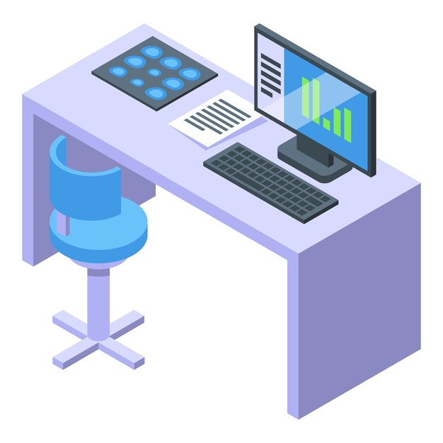 Medical examination desktop icon isometric vector Health patient Medicine treatment