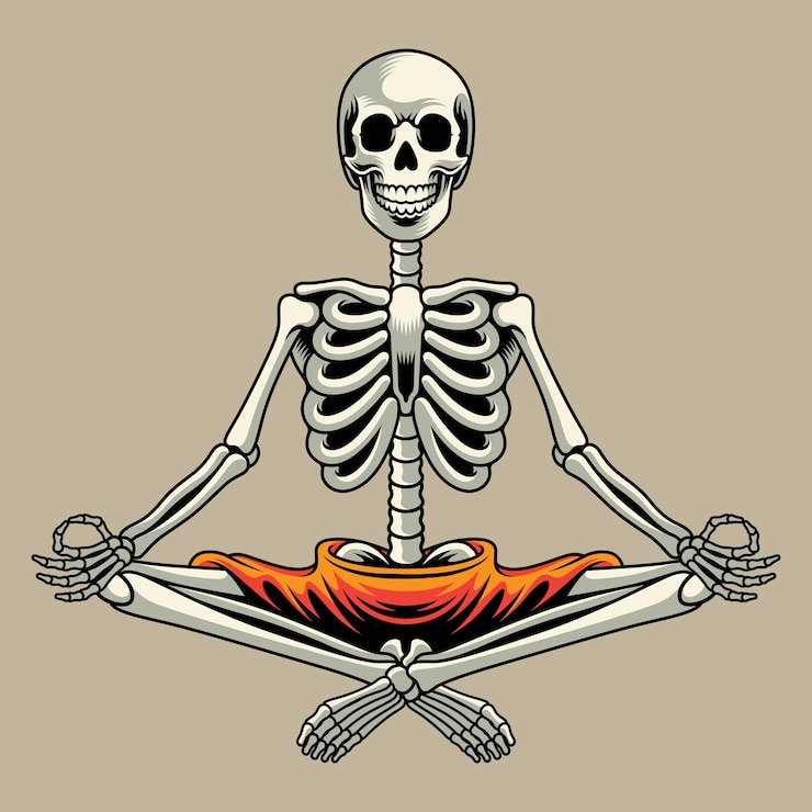 Vektor meditating skull
