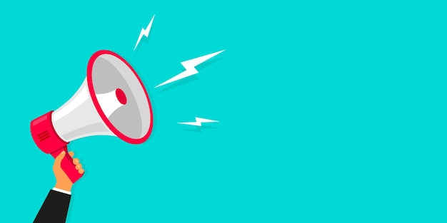 megaphone vector illustration concept of join us job vacancy and announcement for website and promotion banners vector illustration in flat design