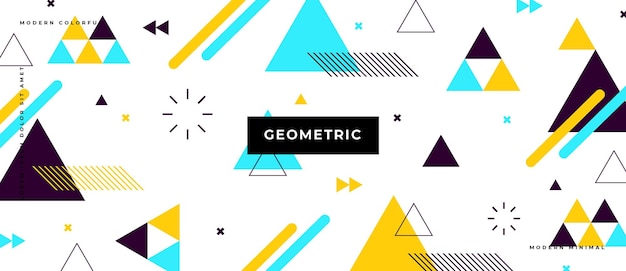 Memphis geometric background with abstract shapes