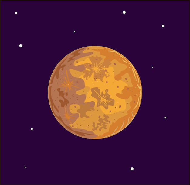 Mercury planet illustration Mercury planet in cartoon color style Solar system space object on deep