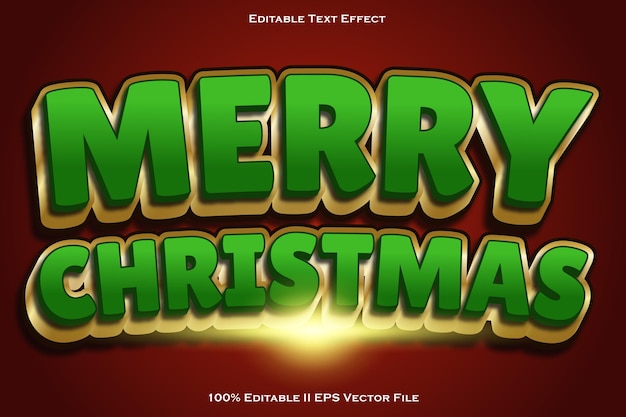 merry christmas editable text effect 3d emboss gradient style