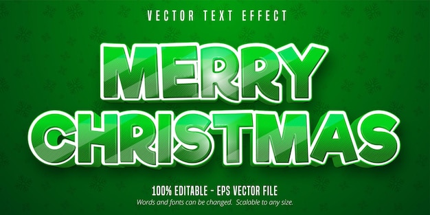 merry christmas text cartoon style editable text effect