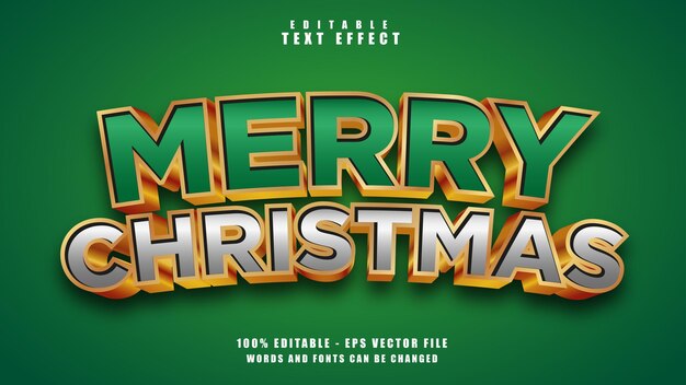 merry christmas text effect free vector