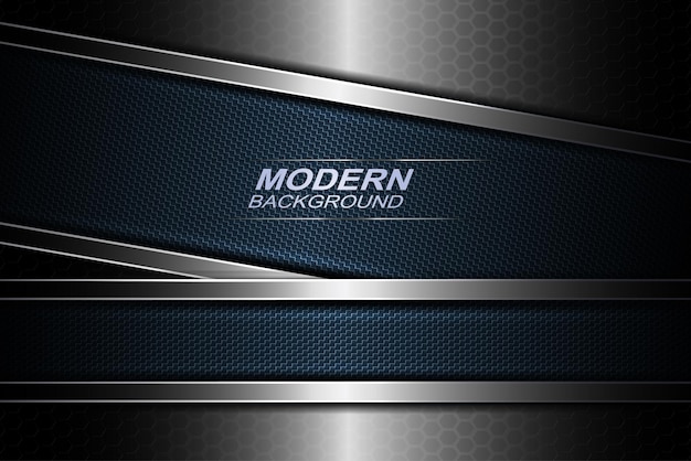 mesh background with blue textured frames with a metallic border