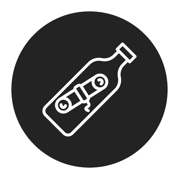 Message in a Bottle icon vector image Can be used for Dating App