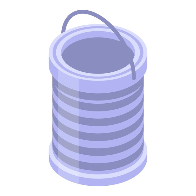 Metal filter bucket icon Isometric of metal filter bucket vector icon for web design isolated on white background