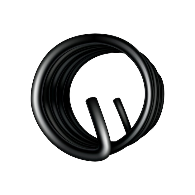 metal spring spiral shape vector icon of swirl line or curved wire cord shock absorber or equipment part repair spare part or flexible supplement