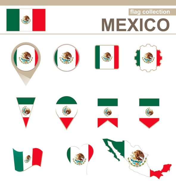 Mexico Flag Collection, 12 versions