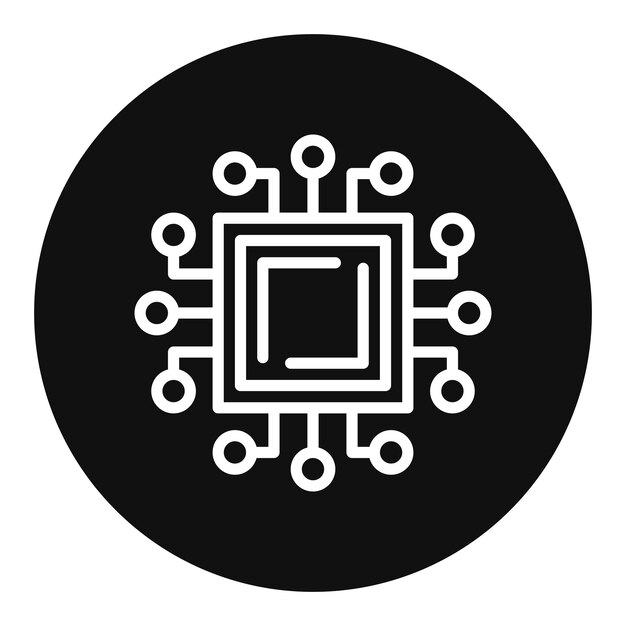 microchip icon vector image can be used for virtual lab