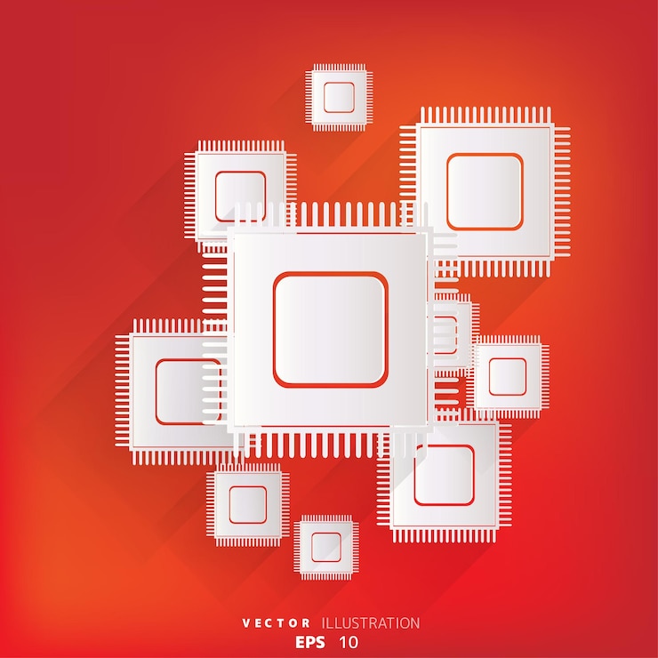 Vektor microchip web icon