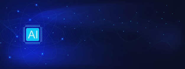 microchip with connecting dots and lines for network connection high computer technology concept