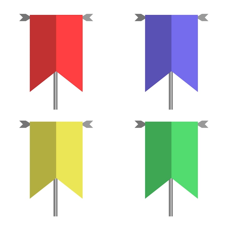 Vektor middle ages medieval flag collection set vector