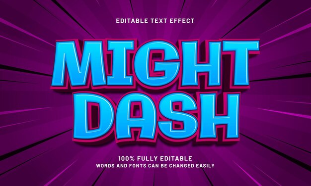 might dash editable text effects with a kids and play theme