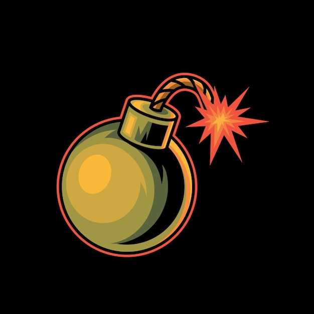military bomb vector art illustration on isolated background