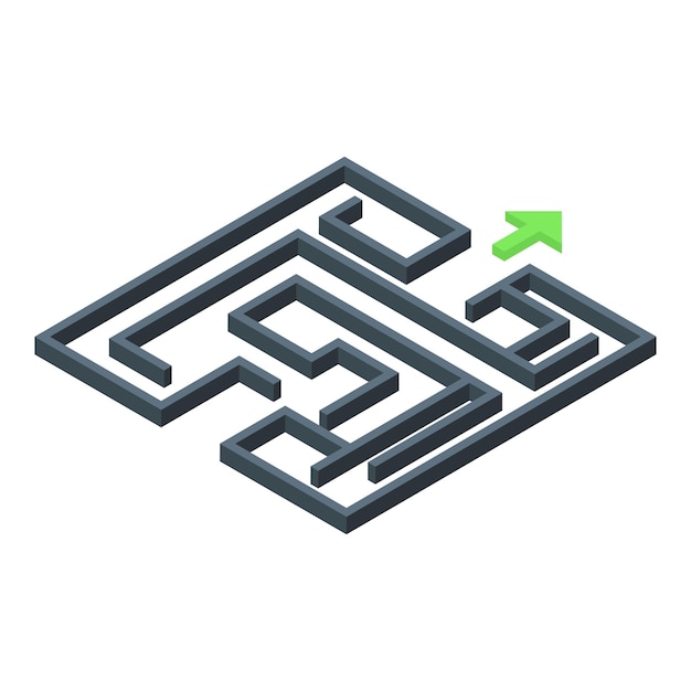 Mind labyrinth icon isometric vector Focus balance Brain control