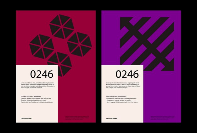 Minimal abstract posters. Bauhaus poster layout with clean typography and minimal vector pattern.