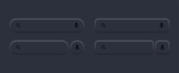minimal blank search bar template or minimalist buttons with neumorphism style
