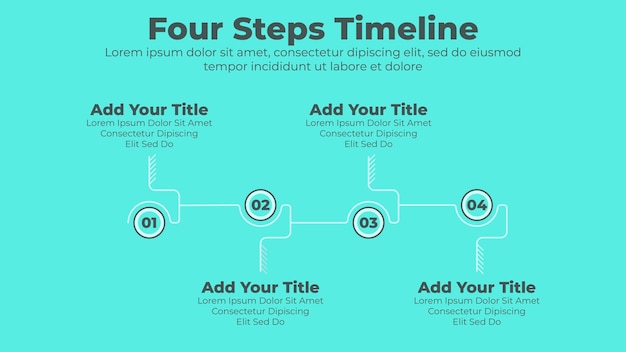 minimal business timeline with 4 steps or options business infographic presentation template