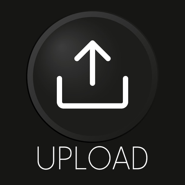 minimal vector line icon on 3d button isolated on black background premium vector