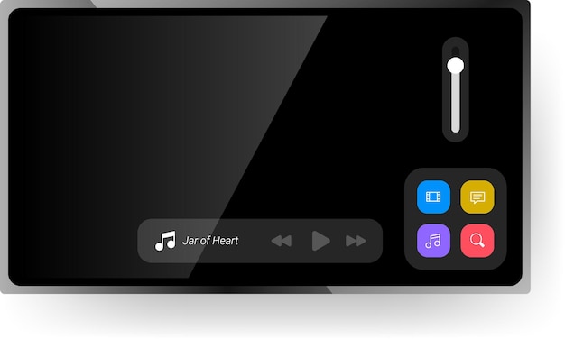 Minimalist Head Unit Dashboard Display for Entertainment and Navigation Systems