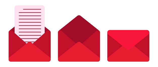 Minimalist Love Letter Vector Illustration Set