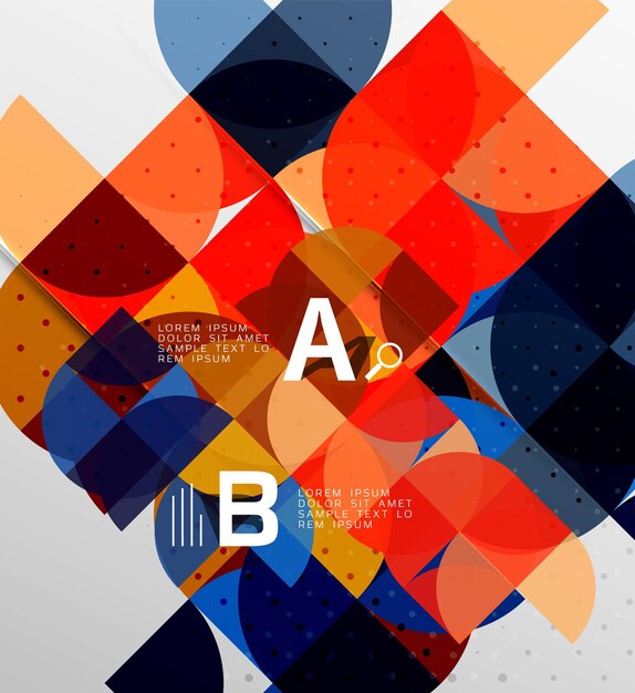 Minimalistic circle geometric abstract background Vector template background for workflow layout diagram number options or web design