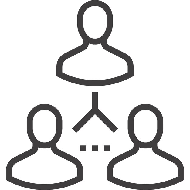 mlm marketing flat line web icon