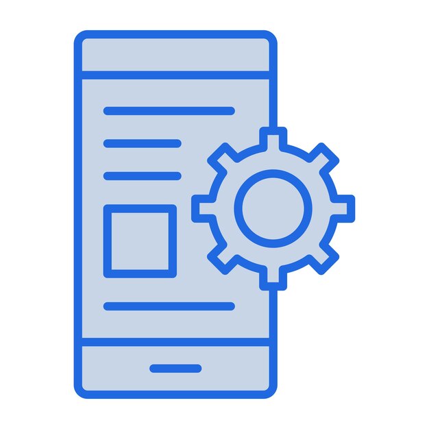 Mobile App Blue Tone Illustration