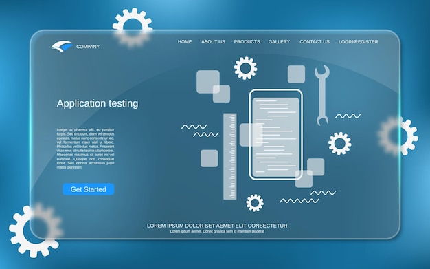 Mobile application testing vector concept illustration